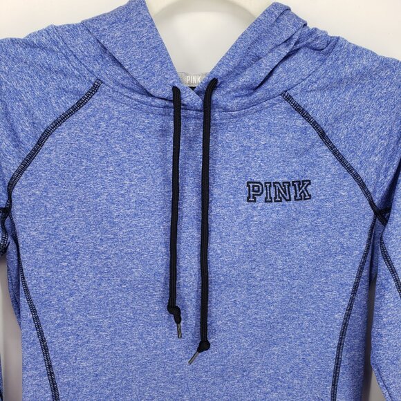 3/$25 Pink Victoria's Secret Hooded Long Sleeve Active Top S Hoodie Workout Blue - Picture 6 of 8